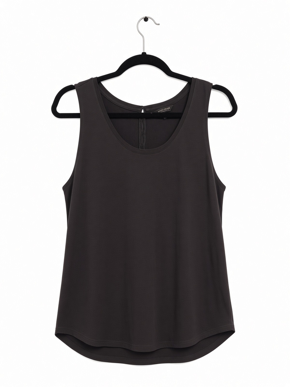 Lucky Brand Dark Charcoal Scoop Neck Tank